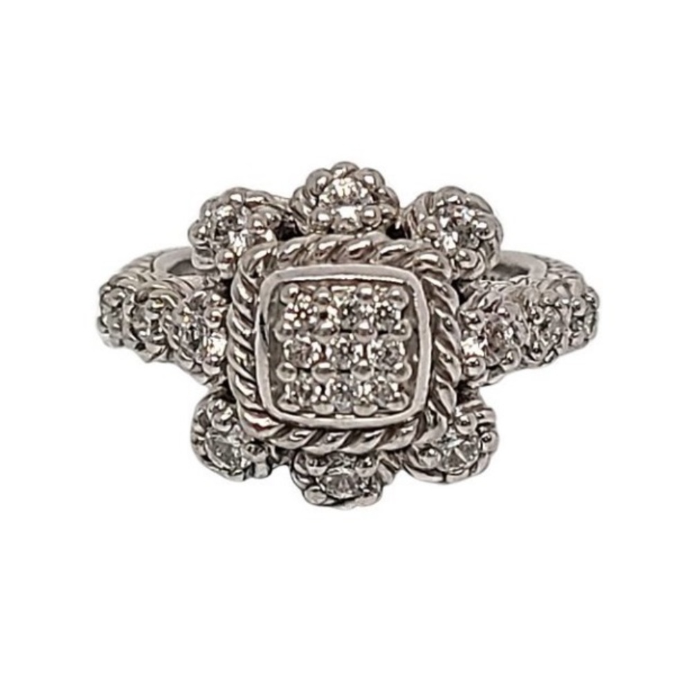 Judith Ripka Silver Diamond Ring